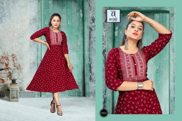 Anjali Libas Rayon Fancy Kurti Catalogue